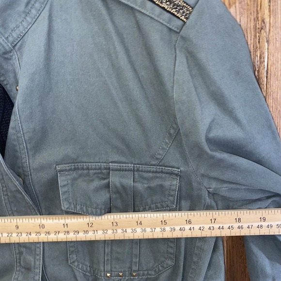 Democracy Jacket Women’s Size Small Military Style Utility Field Cargo Studded - Picture 9 of 10